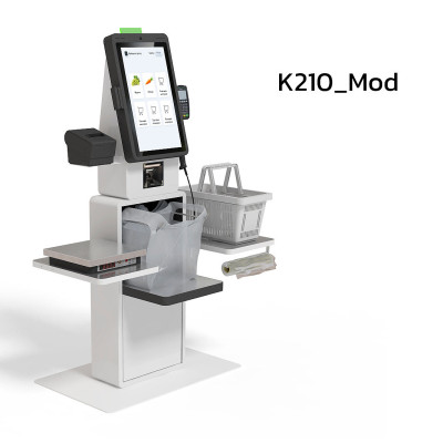 POScenter SCO-K210 Mod_V2 (21.5”, J4125, 8Gb, SSD128Gb, 2D сканер, Светофор, З цвета, полка для ПИН-пад, полка для ККТ, стойка модульная для покупок, 3 полки, держатель пакетов)